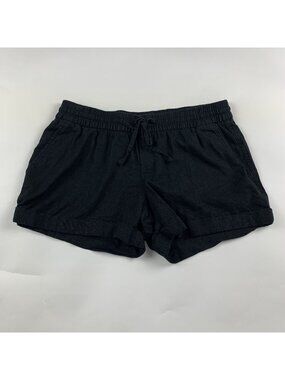 Old Navy Black Linen Blend Pull On Shorts S